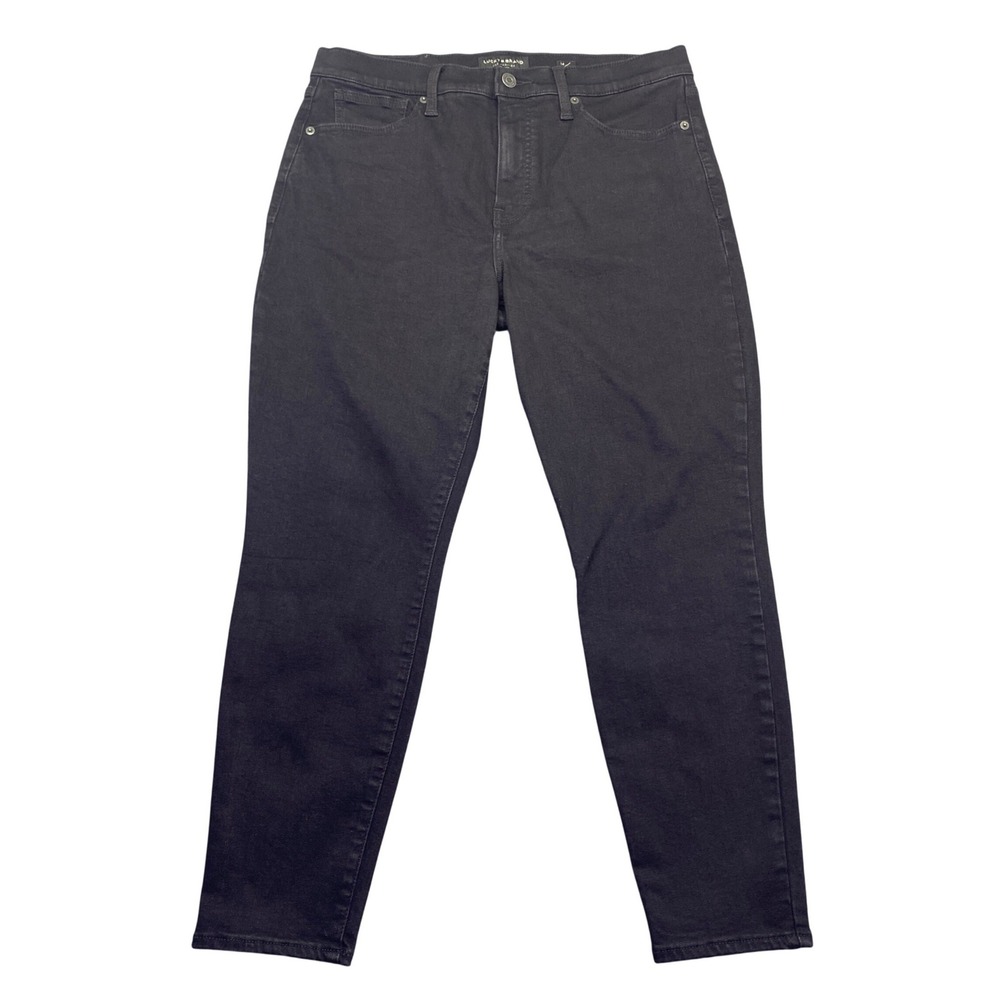 Lucky Brand Bridgette High Rise Skinny Ankle Jeans Black Sz 14/32 Grunge Preppy